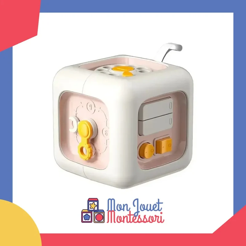 Cube Sensoriel Montessori 6-en-1 - Jouet Éducatif Multifonction pour Bébé et Jeune Enfant