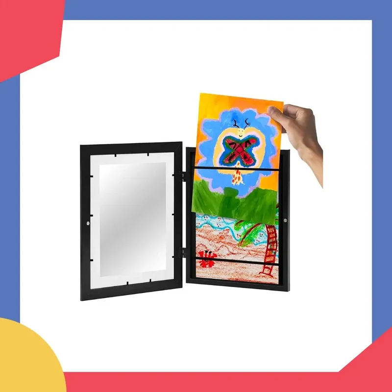 Cadre pour les dessins de vos enfants - ouverture magnétique et réserve de dessin avec élastique