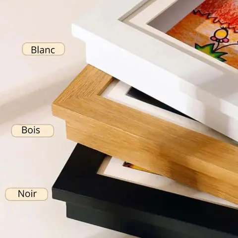Cadre pour les dessins de vos enfants - ouverture magnétique et réserve de dessin avec élastique