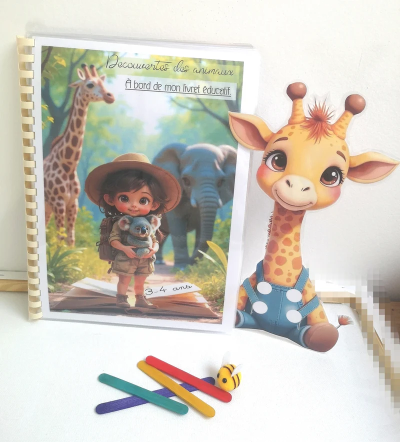Livret activités manuelles, les animaux du monde, 3-4 ans, matériel fourni.