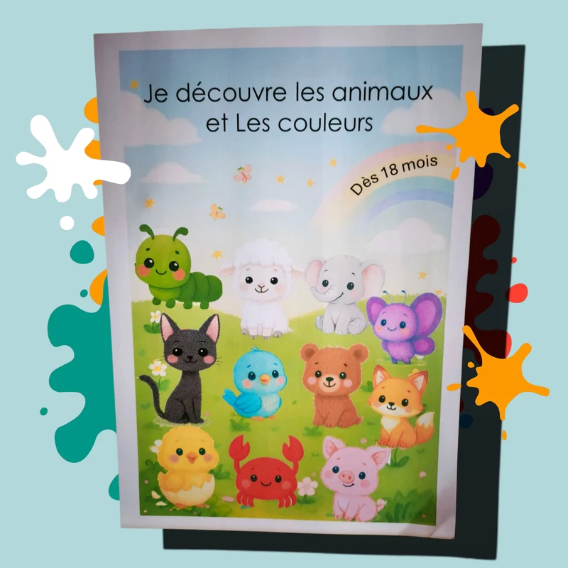j'apprends les couleurs avec les animaux, dès 18 mois