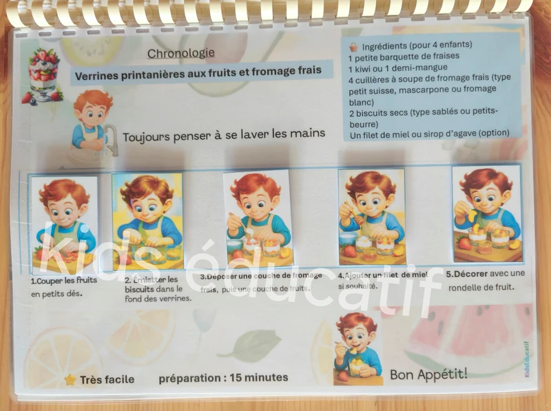Livret de cuisine intéractif " au Fil des Saisons" dès 3 Ans