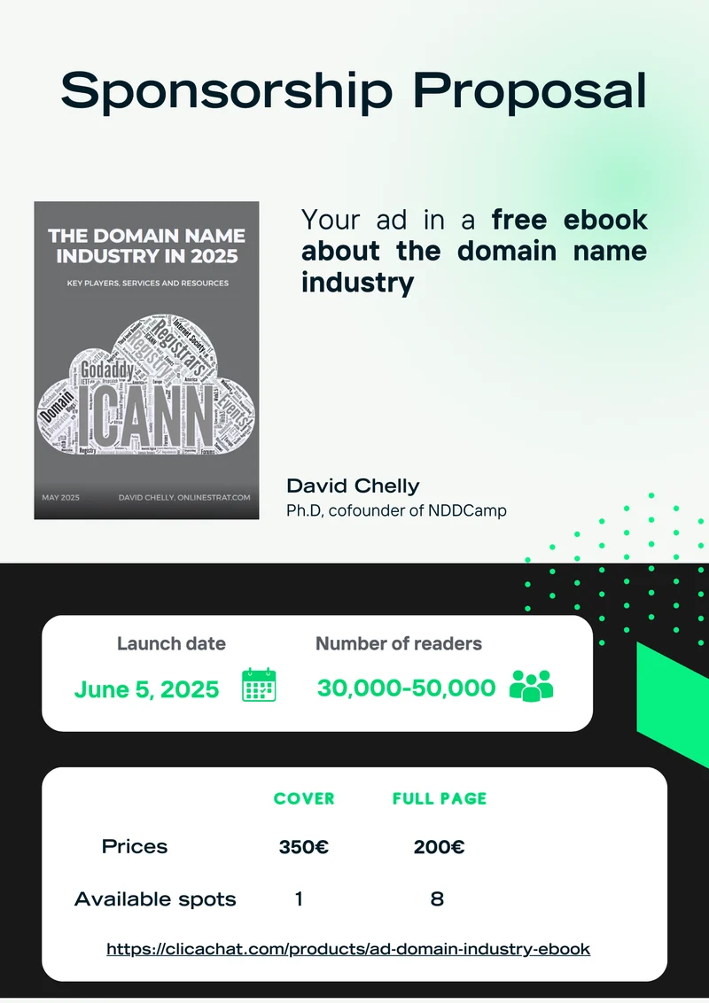 Full page ad in the Domain Industry ebook