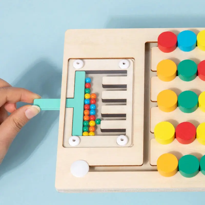 Jeu de logique Montessori en Bois – Développement des Couleurs et Motricité Fine