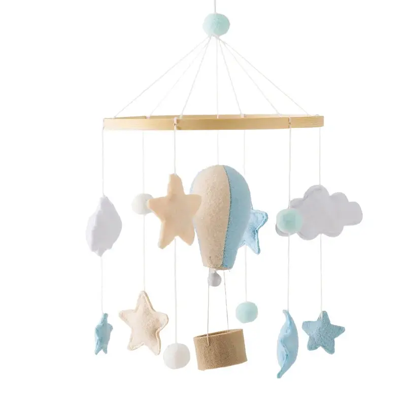 Mobile en Bois pour Berceau Bébé - Jouet Apaisant en Feutrine pour Nouveau-nés