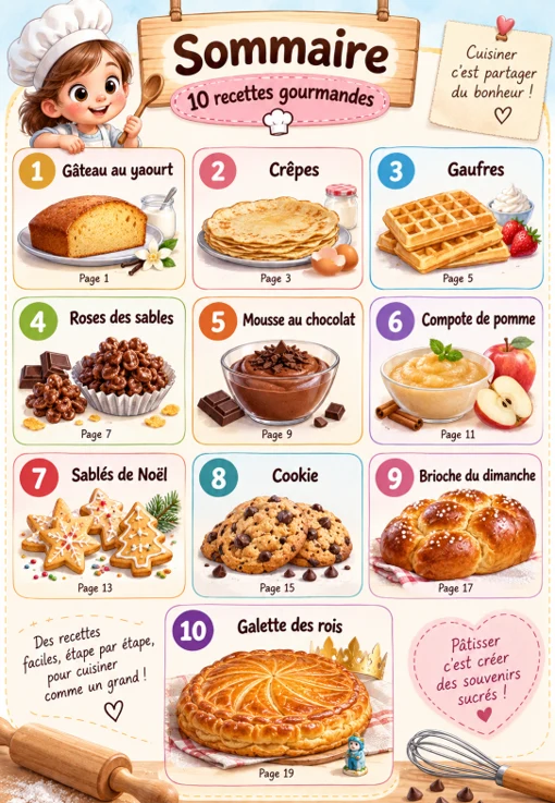 Livret de recettes pas à pas pour enfants dès 3 ans – cuisiner en autonomie