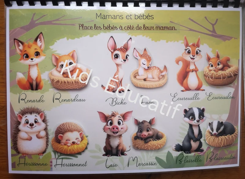 Animaux de la forêt 3-4 ans – Livret éducatif avec activités de manipulation