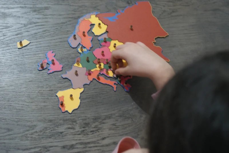 Puzzle du continent Europe Montessori