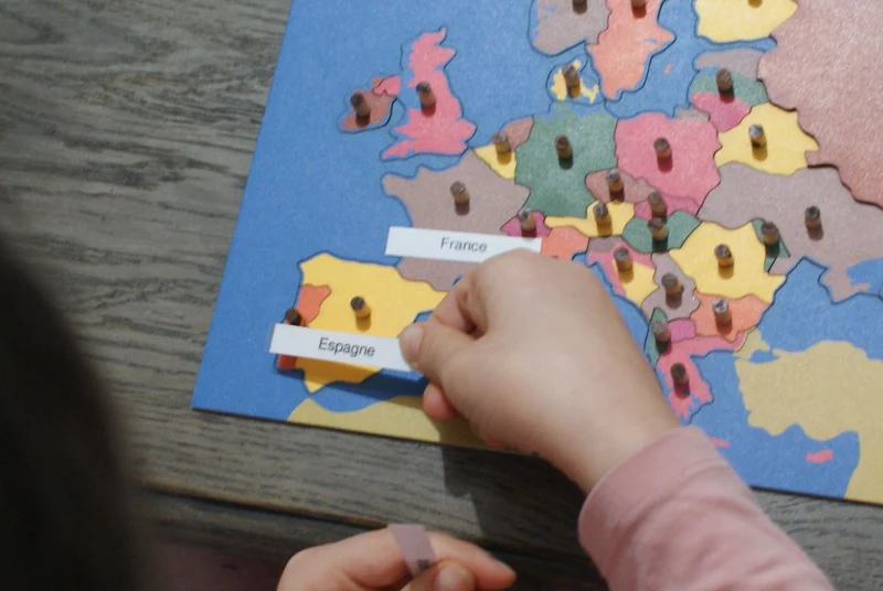 Puzzle du continent Europe Montessori