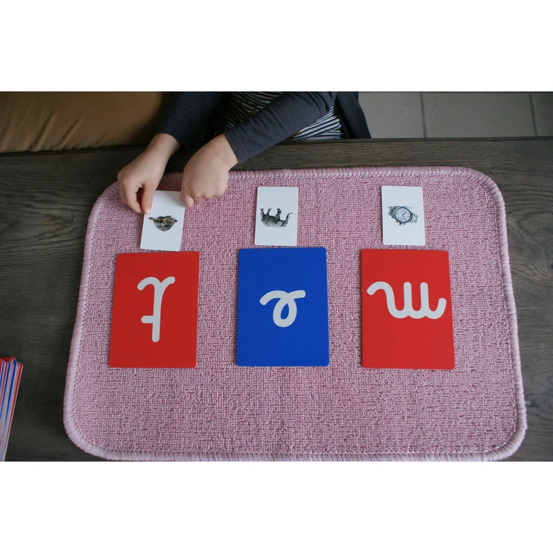 Lettres Rugueuses cursives Montessori