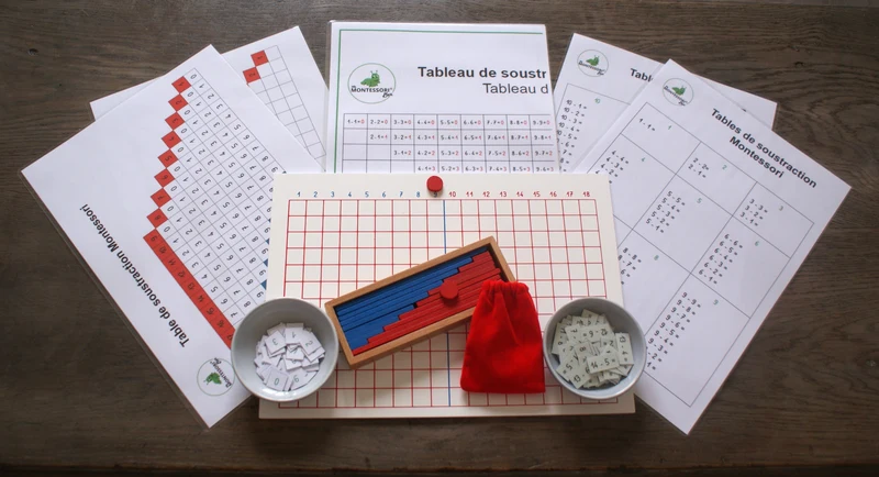 Soustraction Montessori