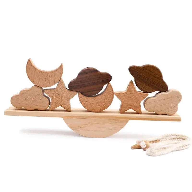 Jeu d'équilibre Montessori en bois avec blocs animaux pour enfants