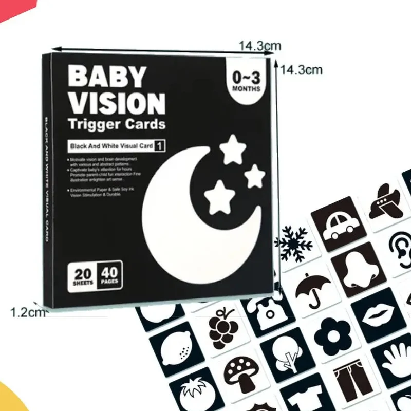 Cartes de stimulation visuelle pour bébé Montessori