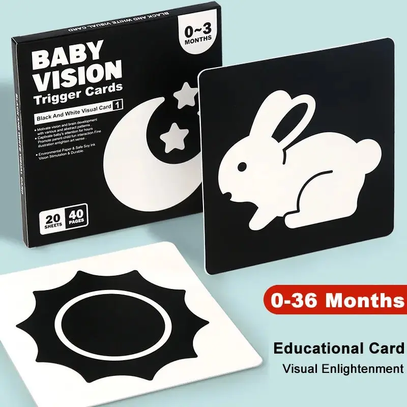 Cartes de stimulation visuelle pour bébé Montessori