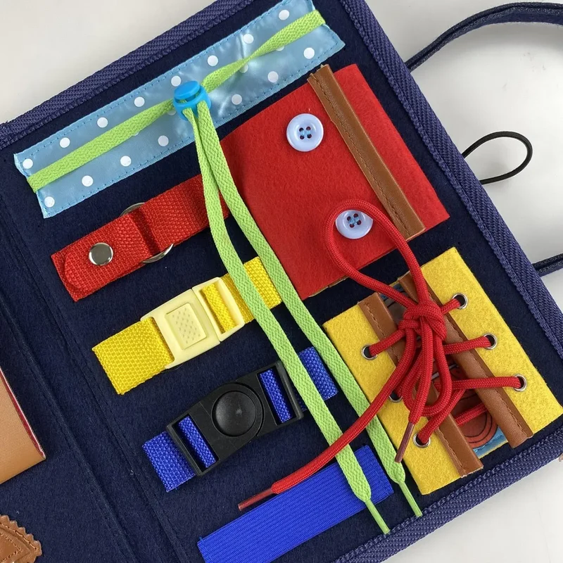 Planche apprentissage Montessori - Jeux de Fermeture Éclair et Boucles