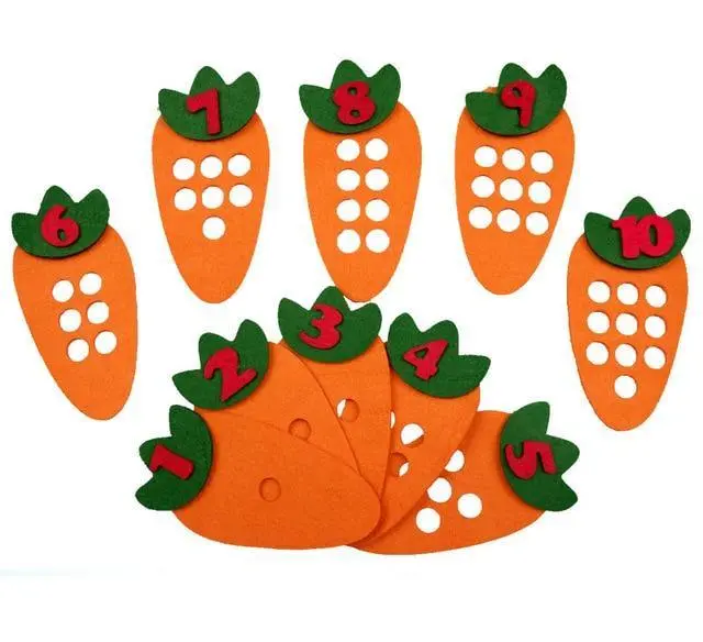 Cartes Éducatives Chiffres Carottes
