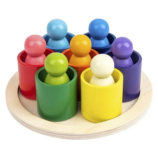 Petits Arc-En-Ciel Pastel En Bois