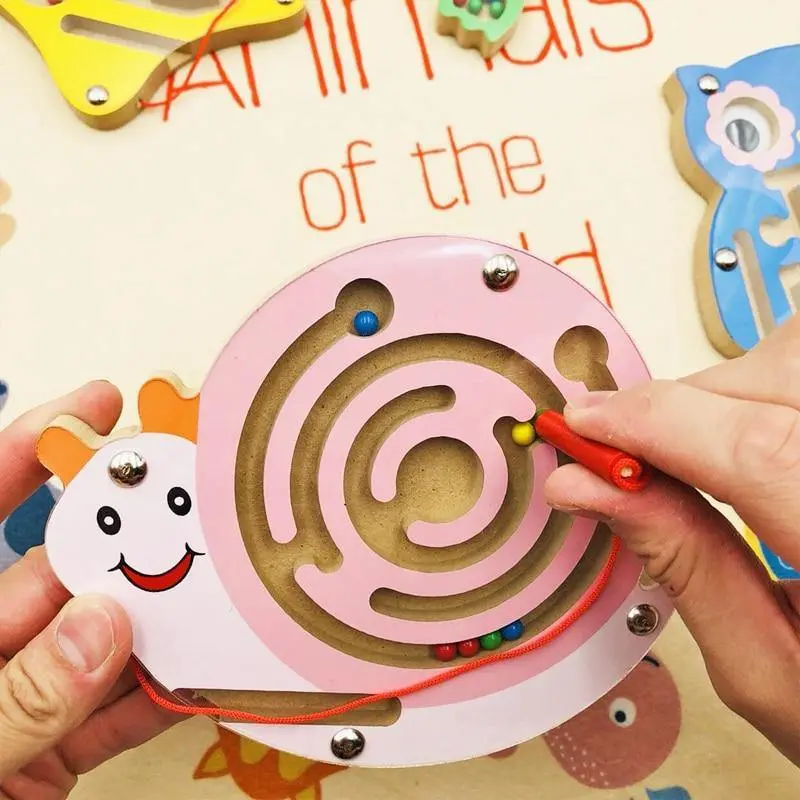 Labyrinthe Animal en Bois – Jeu d'Éveil et de Dextérité