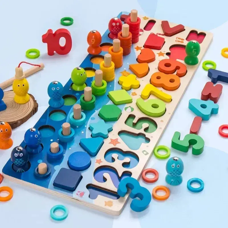 Puzzle Montessori Bois Ocean 5 en 1