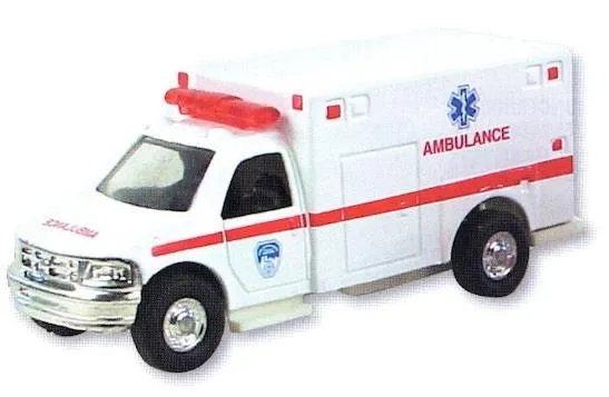 Die Cast Ambulance Pull Back (White) - Ambulance moulée sous pression à rétrofriction (blanche)