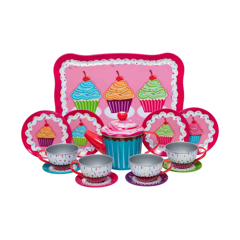 Cupcake Tin Tea Set - Service à thé métallique Cupcake