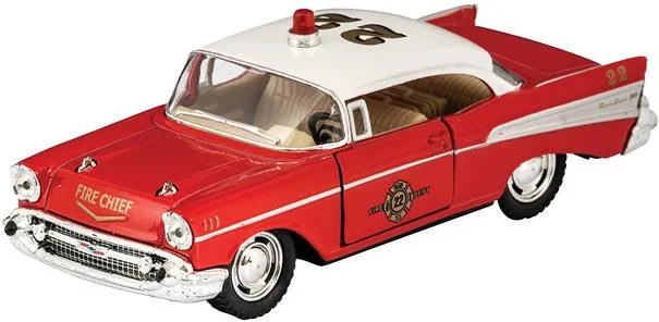 Die Cast Fire Chief Bel Air Car Pull Back / Voiture miniature de pompier Bel Air à friction