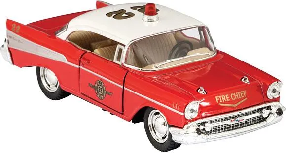 Die Cast Fire Chief Bel Air Car Pull Back / Voiture miniature de pompier Bel Air à friction