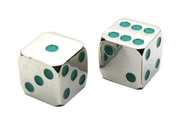 Metallic Dice - Dés métalliques 15mm (Green/Vert)