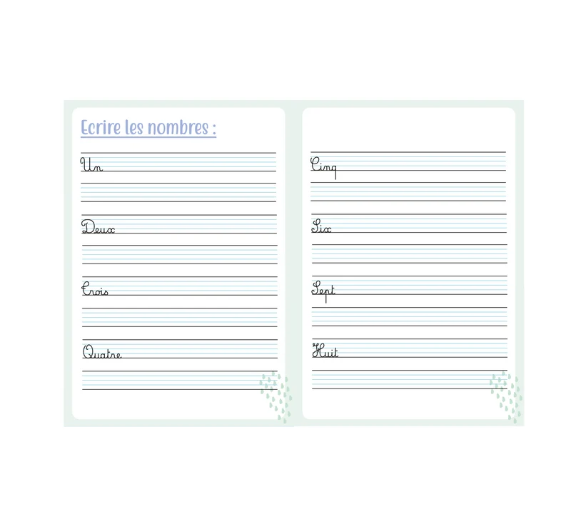 Le petit livre de l'écriture - Recopier les nombres et les mots outils en lettre