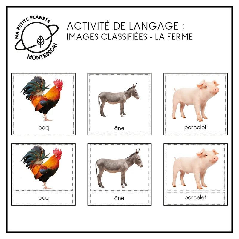 Images classifiées Montessori - La ferme