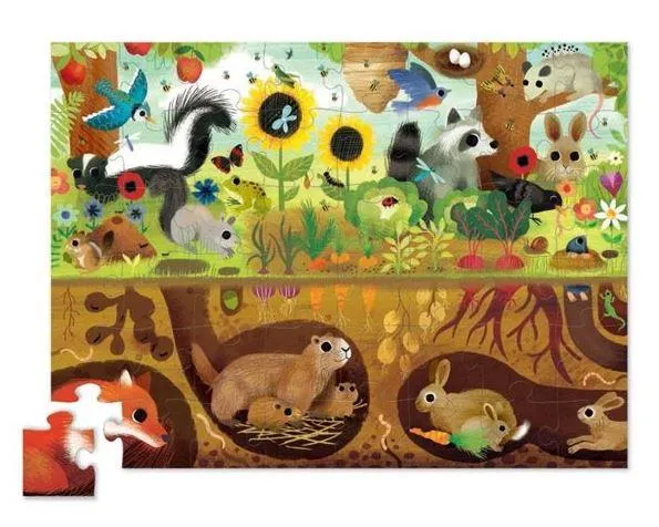 Crocodile Creek Puzzle Above and Below Backyard Discovery - Haut et Bas Découverte de la cour arrière (48pcs)