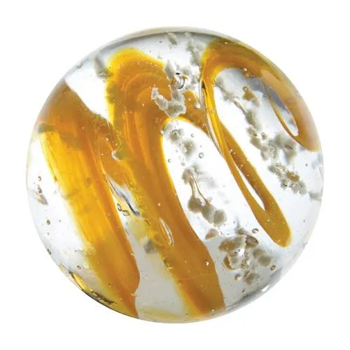 House of Marbles Handmade Moonstone - Fait à la main (Yellow/Jaune) 16mm