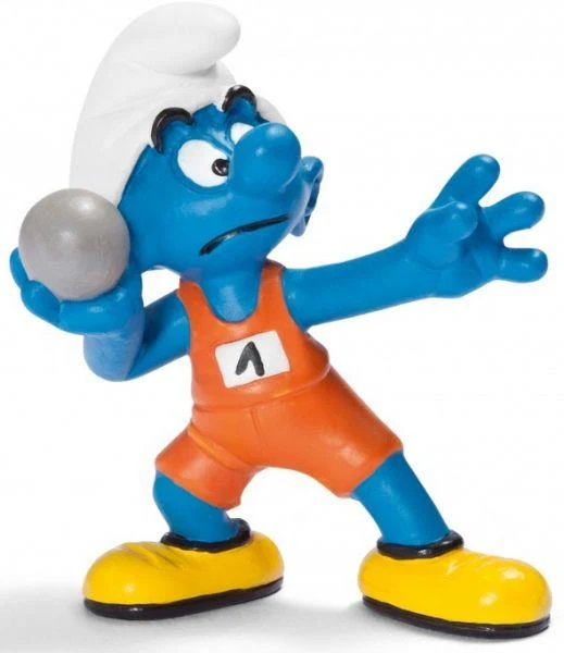 Smurfs Schleigh Figure Olympic Shot Put / Lancer du poids olympique