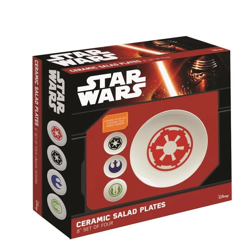 Star Wars 4 Pcs Ceramic Plate / 4 assiettes en céramique