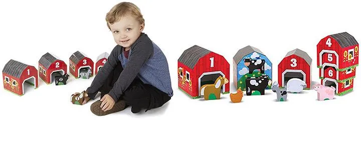 Melissa & Doug Nesting and Sorting Barns and Animals / Granges de tri et animaux