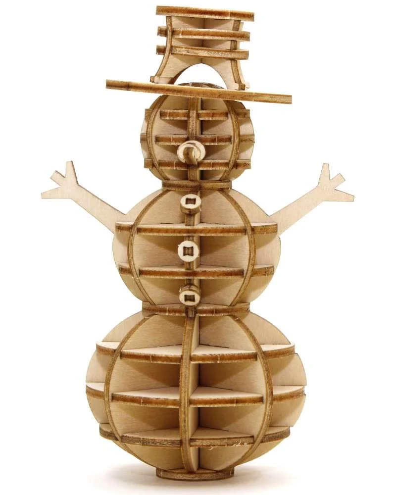 Incredibuilds Snowman wood 3D Model / Modèle 3D en bois de bonhomme de neige