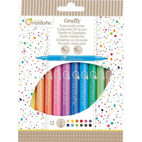 Avenue Mandarine Double Ended Felt Tip Markers / Feutres à double pointe