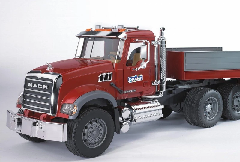 Bruder Mack Granite Flatbed Truck with Loader Backhoe / Camion Plateau en Granit avec Chargeuse-pelleteuse (Montreal, In-Store or Pickup ONLY/En magasin ou ramassage seulement)