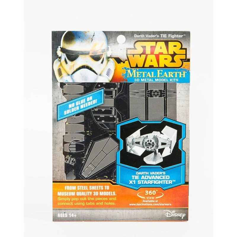 Star Wars Metal Earth Darth Vader's Tie Advanced X1 Starfighter Metal 3D Model / Modèle 3D en métal