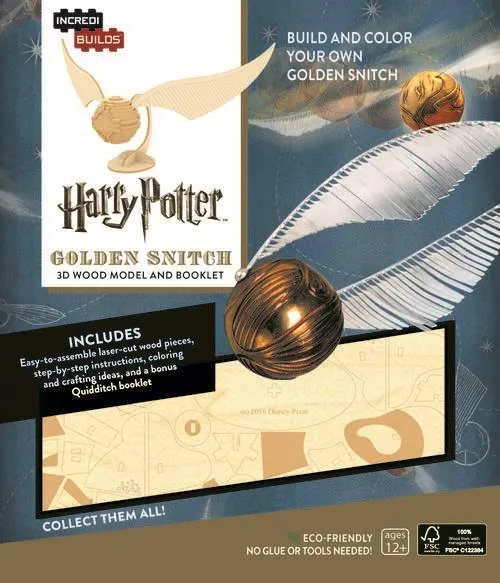 Harry Potter Golden Snitch 3D Wooden Model / Modèle en bois 3D du vif d'or d'Harry Potter