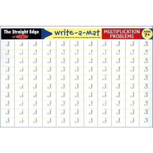 Melissa & Doug Write A Mat Multiplication Placemat Set de table