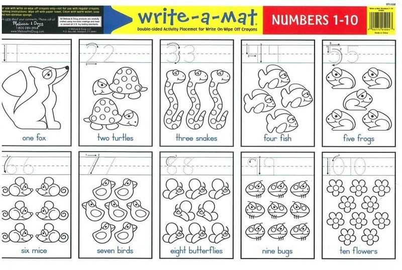 Melissa & Doug Write A Mat Numbers Placemat - Set de table chiffres