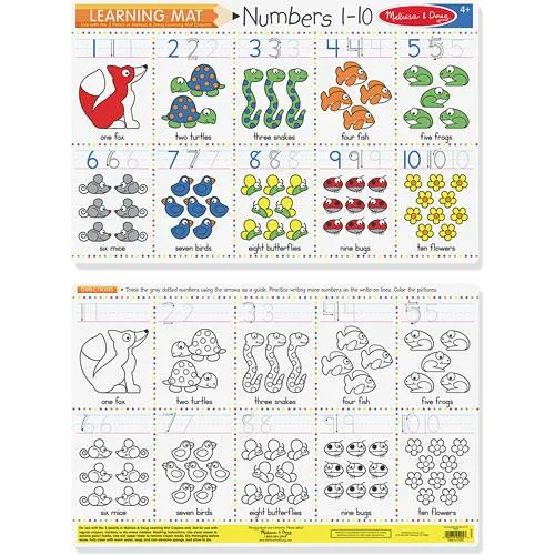 Melissa & Doug Write A Mat Numbers Placemat - Set de table chiffres