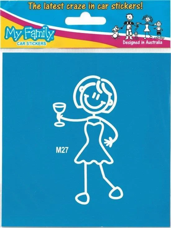 My Family Car Stickers Mother With Glass / Autocollants de voiture Mère avec verre