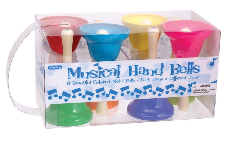 Schylling Musical Hand Bells 8 Colors / Schylling Cloches Musicales à main de 8 couleurs