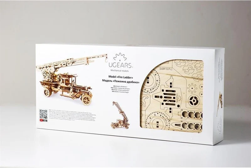 Ugears Model Fire Truck "Fire Ladder" / Ugears Camion de pompiers miniature Ugears «Fire ladder»