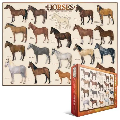 Eurographics Puzzle Horses / Casse-tête chevaux (1000pcs)
