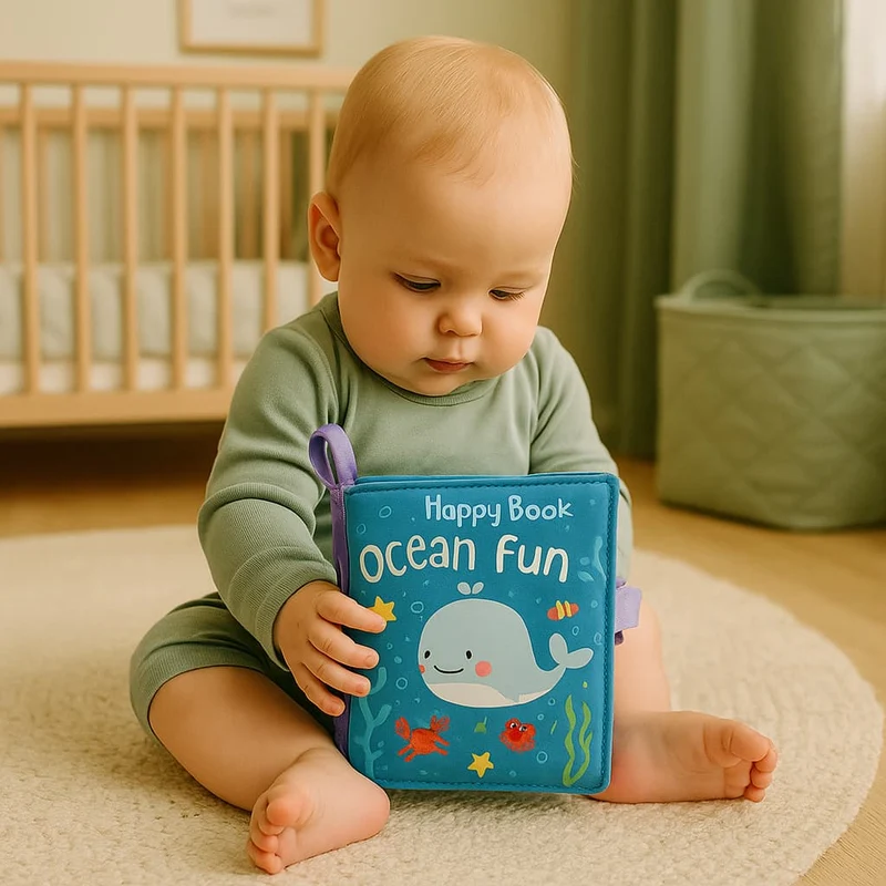 Livre d’Éveil Bébé Montessori | Happy Book Sensoriel dès 6 mois