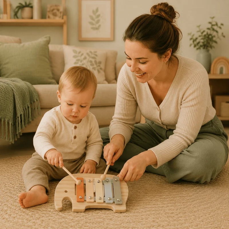 Jeux Montessori 1 an | Petit Elephant Xylophone – Éveil musical en bois