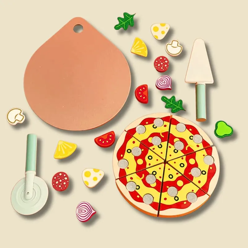 Pizza Montessori en Bois – Jeu de Cuisine & Autonomie 3–6 ans